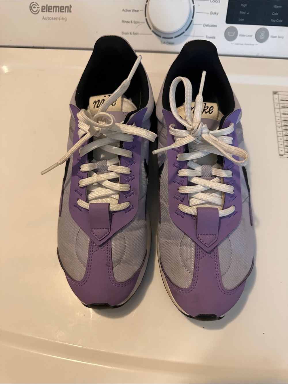 Nike Purple and Gray Retro Runner Sneakers